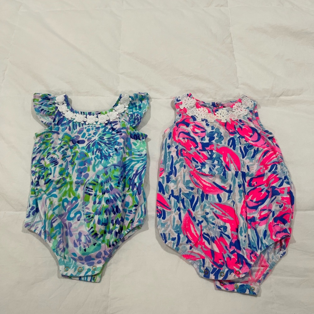 2 Lilly Pulitzer 3-6 month bubbles